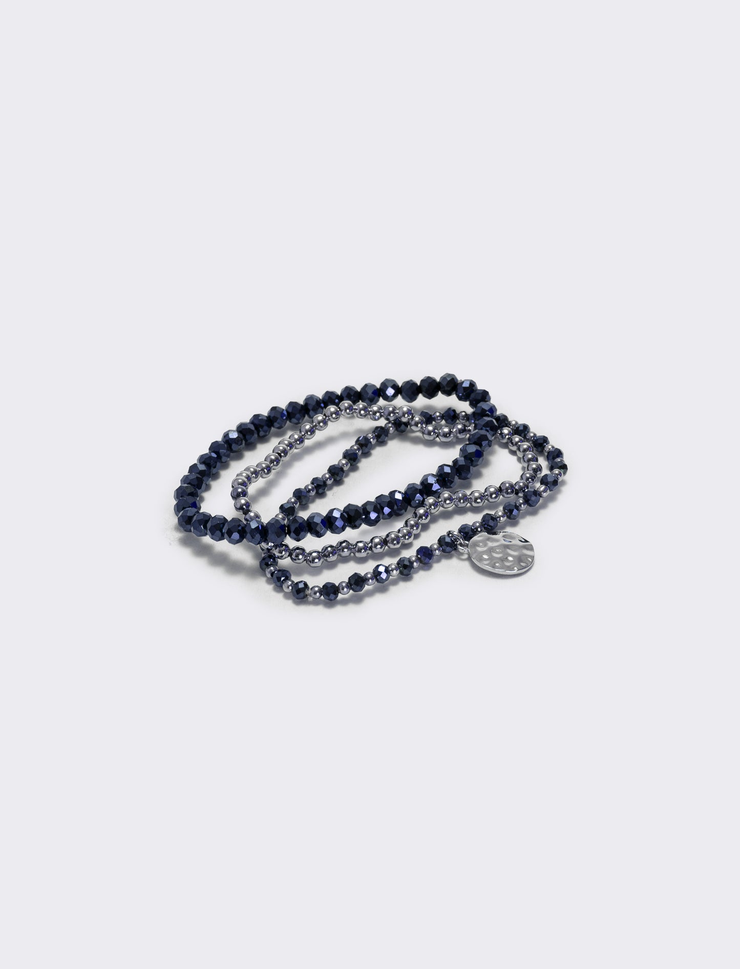 Bracciale tre fili con medaglina - Blu
