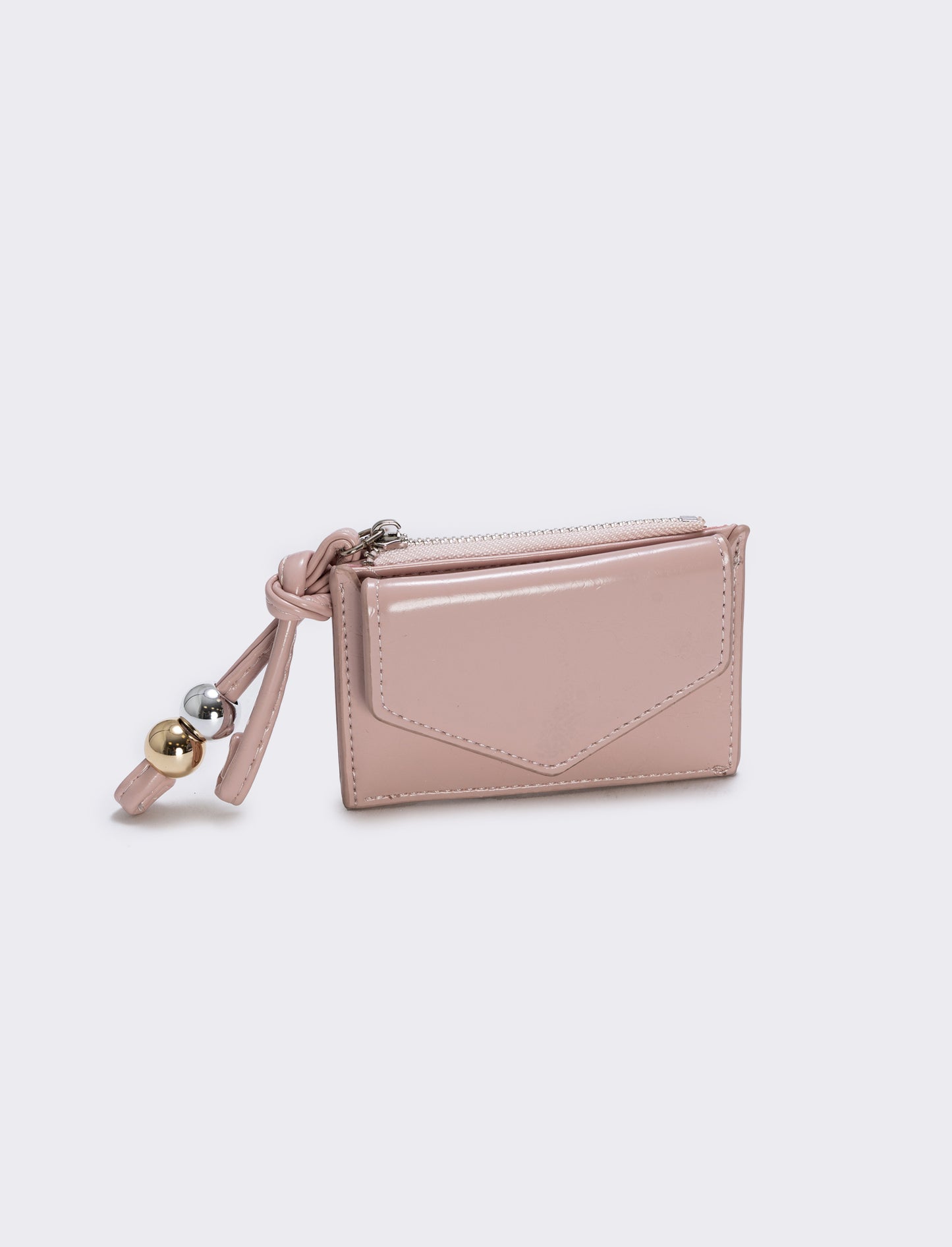 Portamonete lucido con taschina per lei - Rosa
