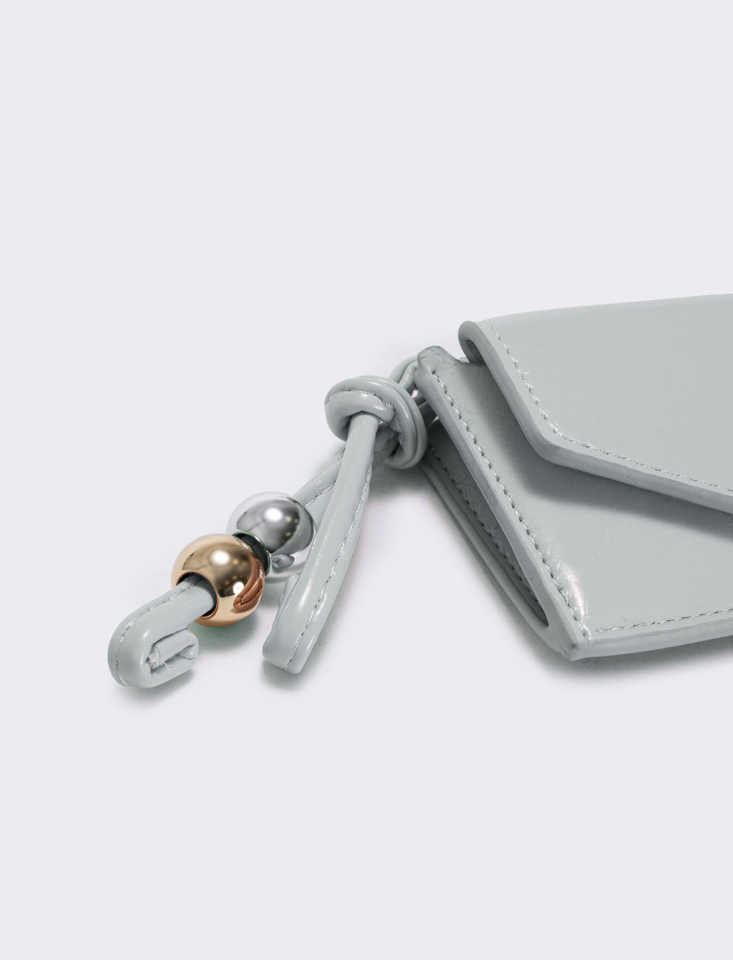Glossy coin purse with pocket for her - Sky blue