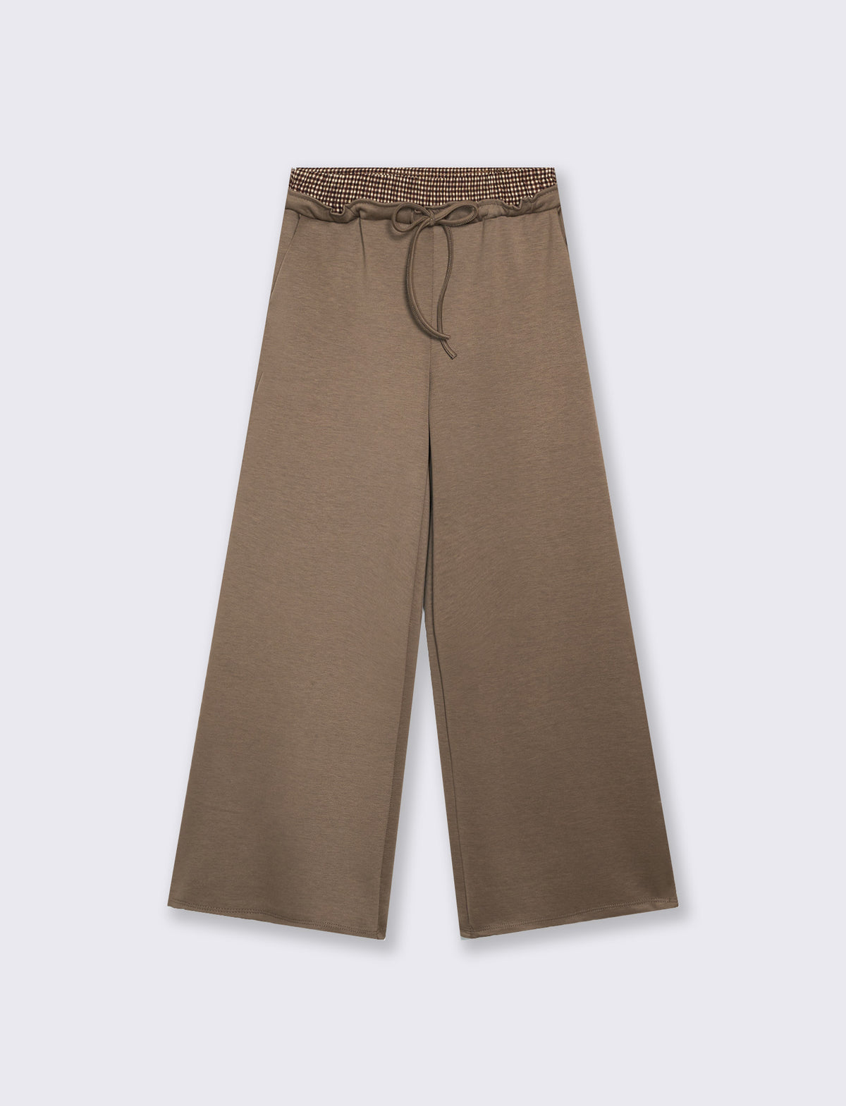 Pantaloni con laccio in vita - Grigio fango