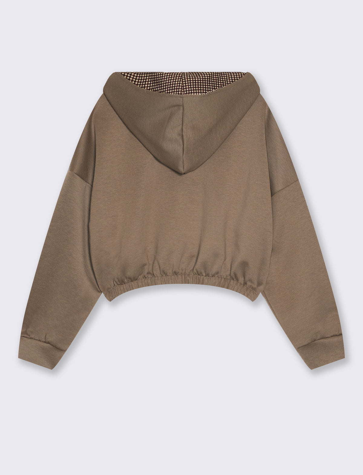 Felpa con zip e cappuccio - Grigio fango