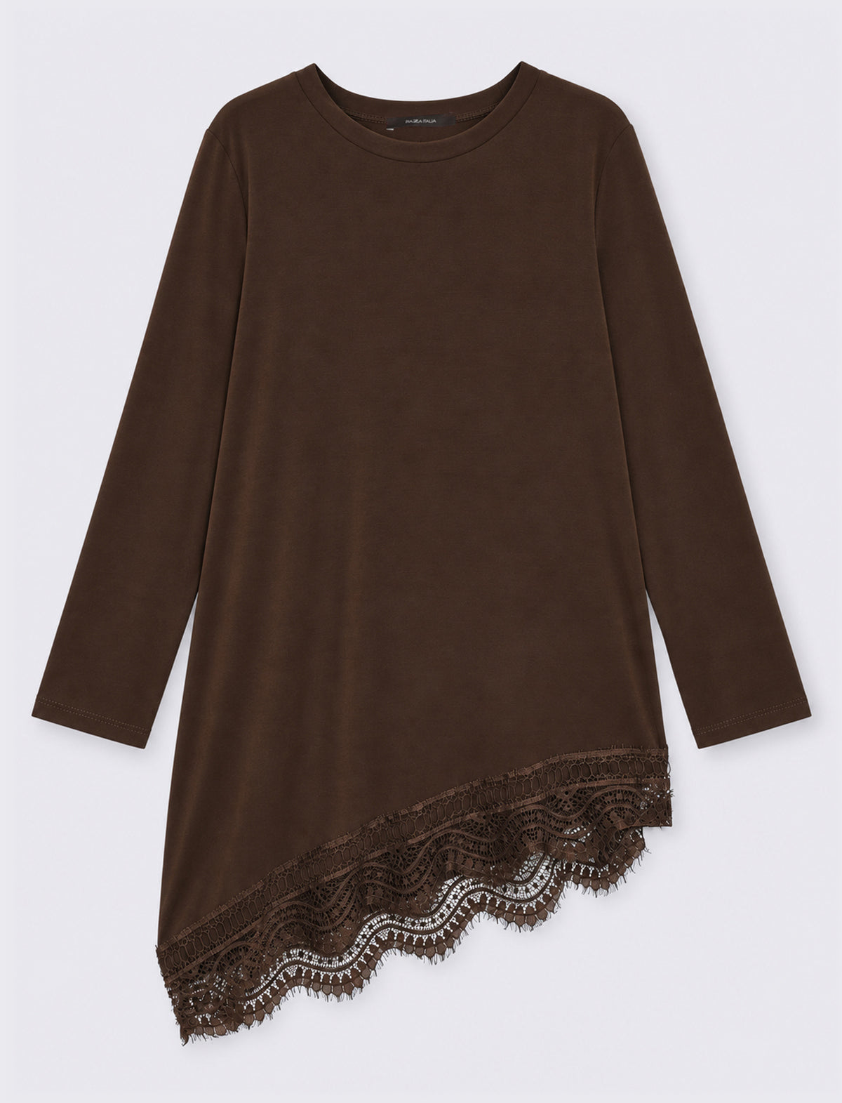 Maglia con pizzo al fondo - Moro