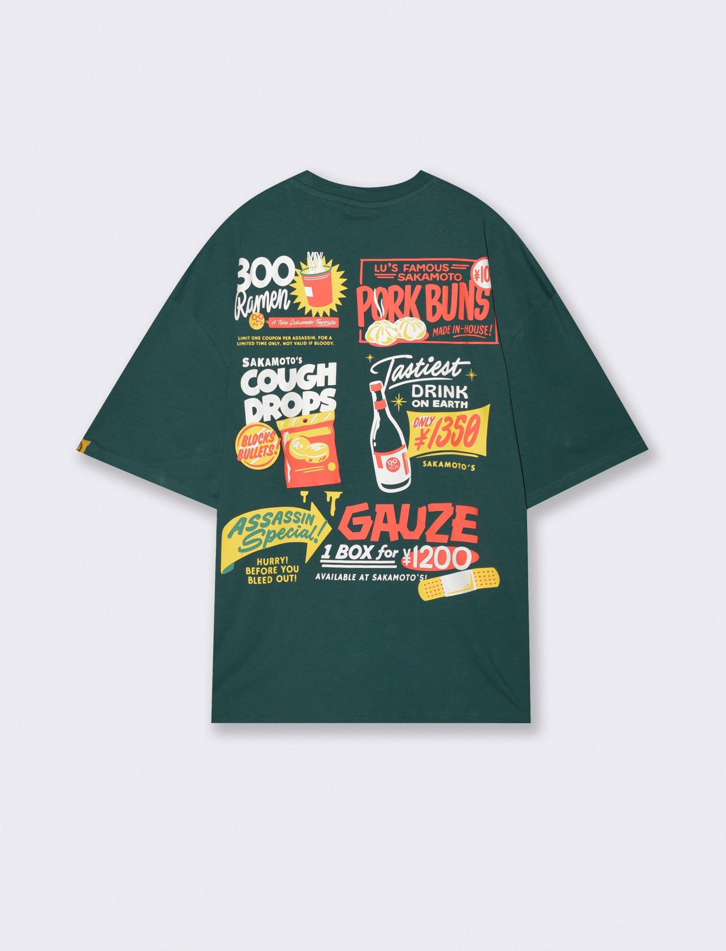 T-Shirt Sakamoto Days girocollo maniche corte - Verde