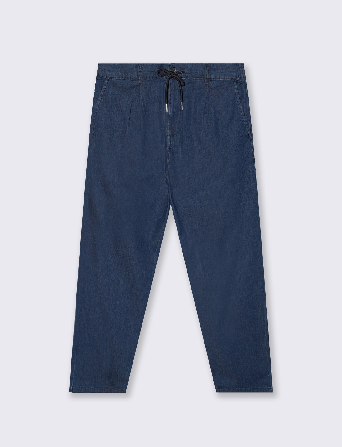Jeans Chino Jogger Blu Scuro Effetto Slavato - Denim