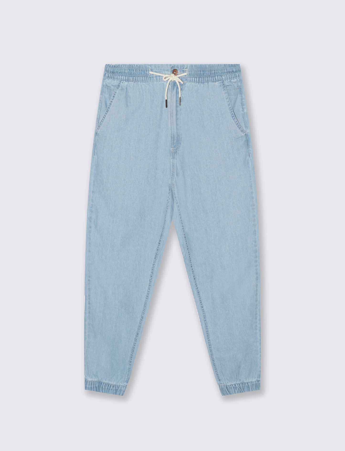 Light and Distressed Chino Jogger Jeans - Blue