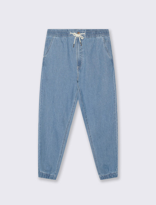 Jeans Chino Jogger Leggero e Slavato - Denim
