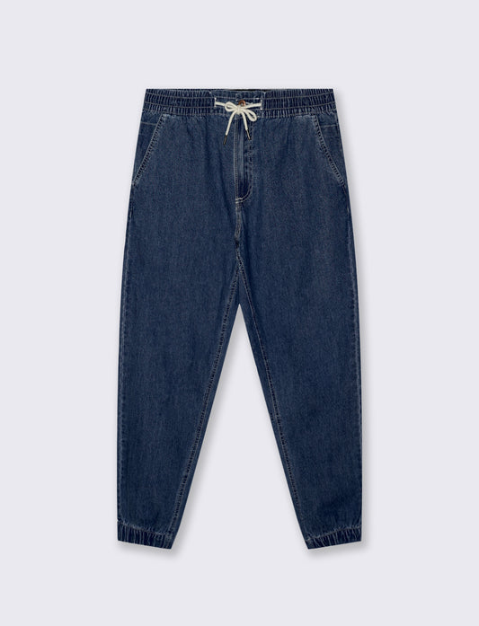 Jeans Chino Jogger Leggero e Slavato - DENIM SCURO