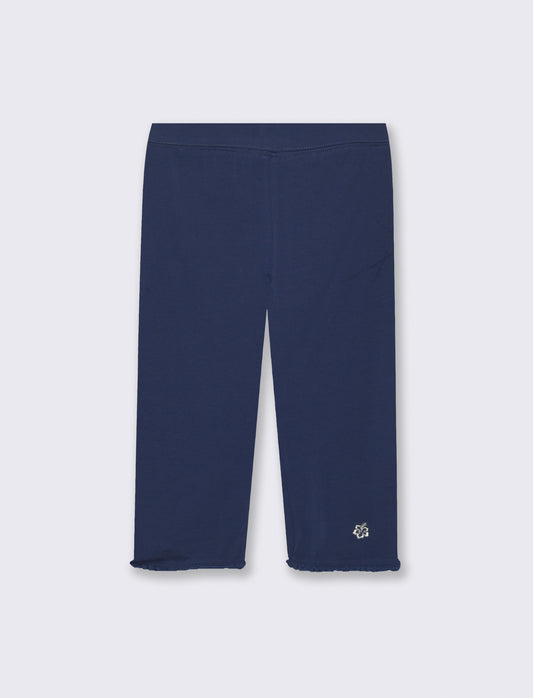 Leggings tre quarti in cotone elasticizzato - Blu