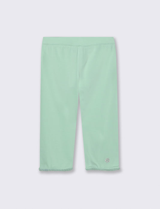 Leggings tre quarti in cotone elasticizzato - Verde acqua