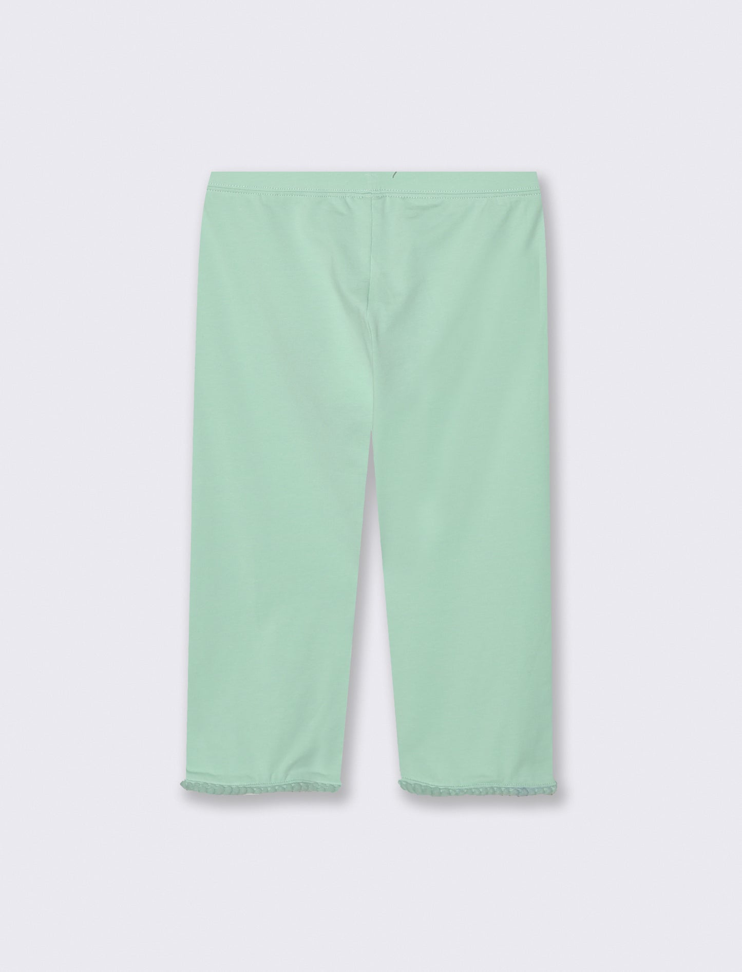 Three-Quarter Length Stretch Cotton Leggings - Green