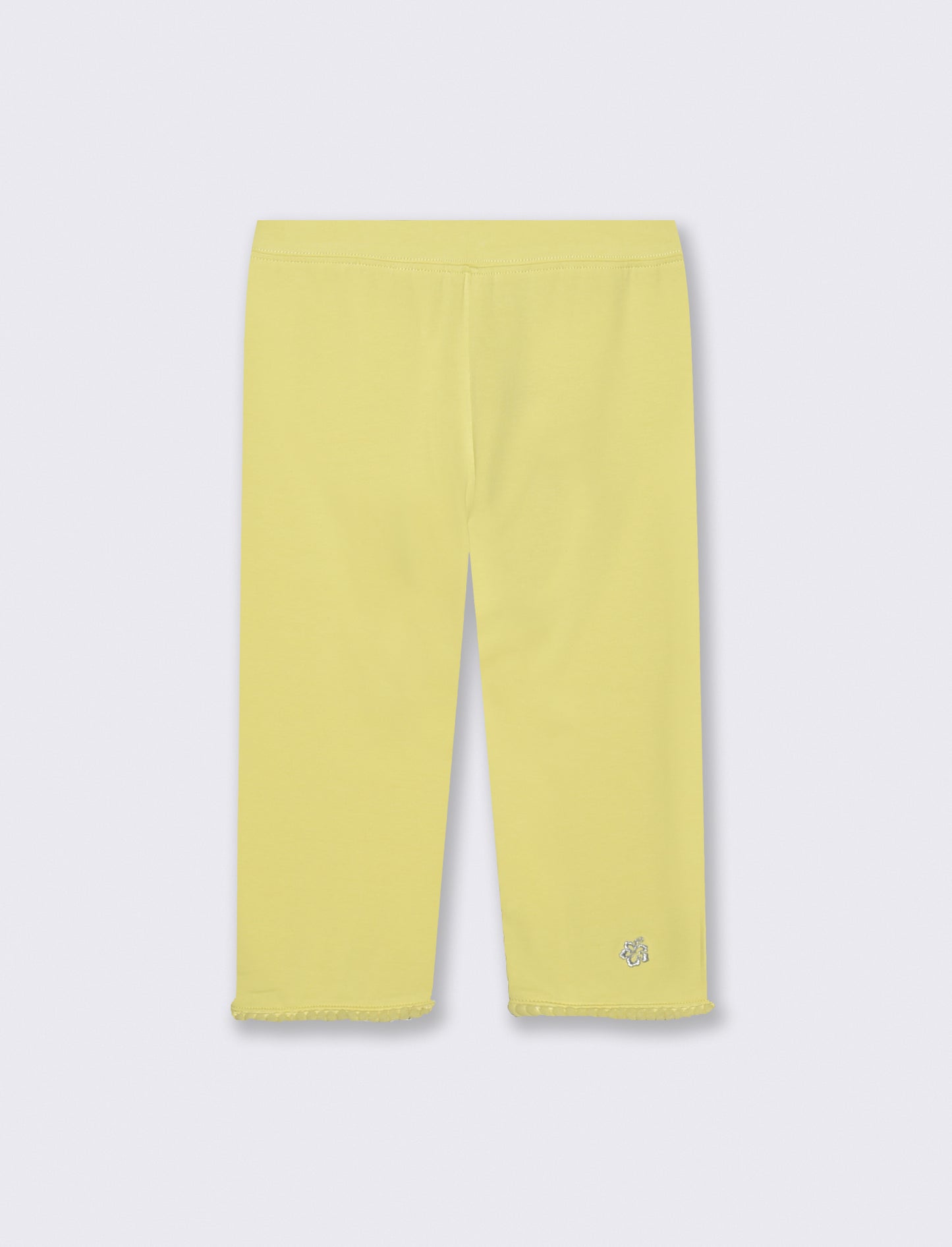 Three-Quarter Length Stretch Cotton Leggings - Yellow