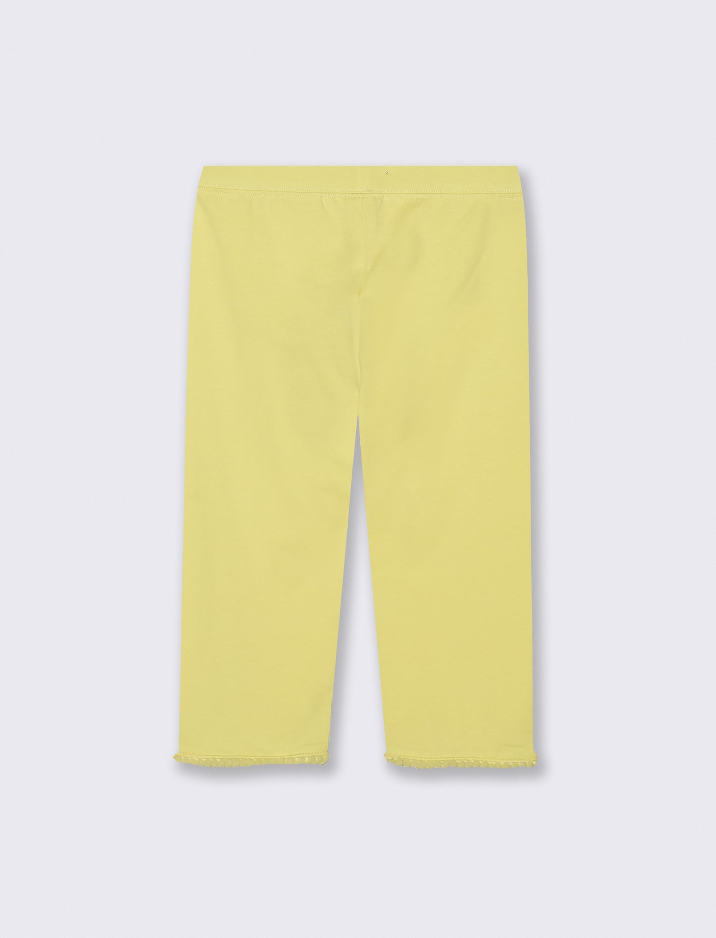 Three-Quarter Length Stretch Cotton Leggings - Yellow