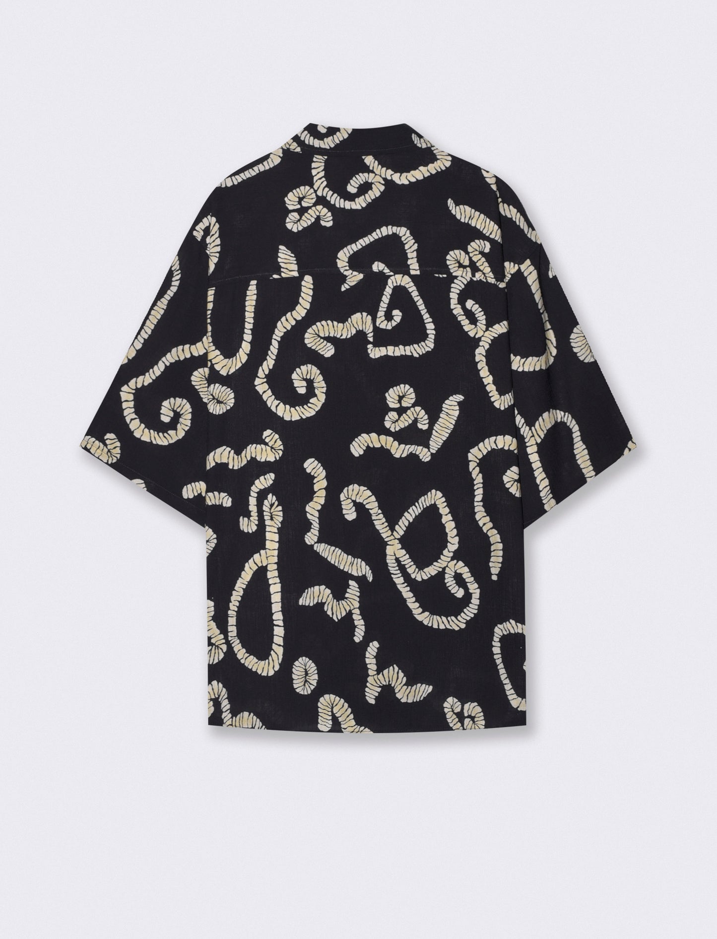 CAMICIA IN TESSUTO GOFFRATO STAMPATO - Nero