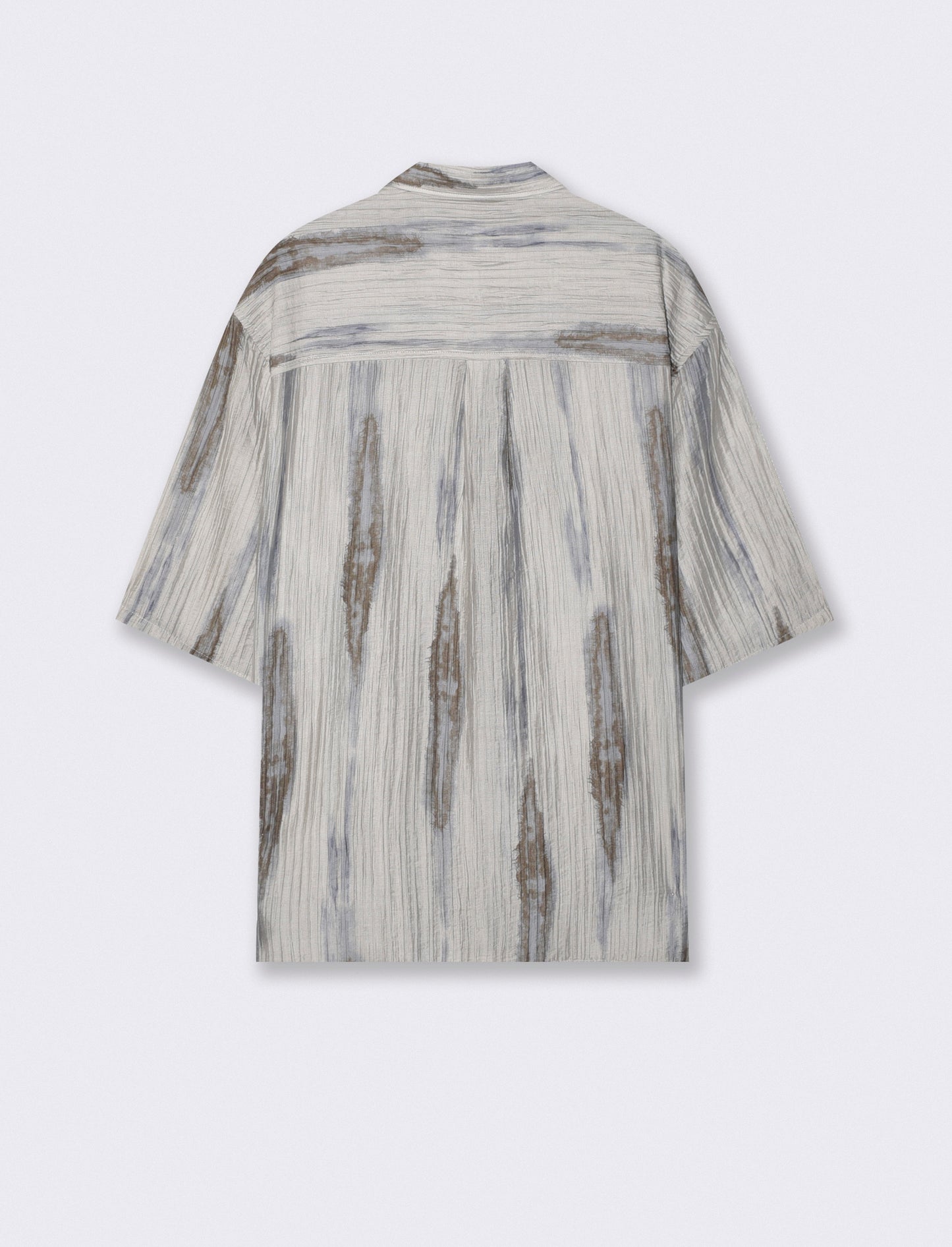 CAMICIA IN TESSUTO PLISSETTATO FANTASIA ASTRATTA - Grigio