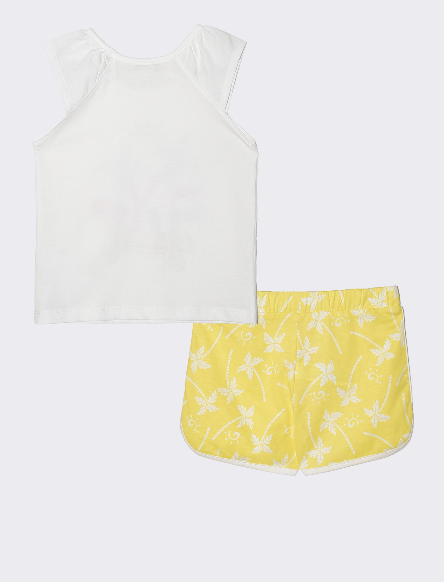 Set 2 pack canotta e shorts estivi bambina - Bianco