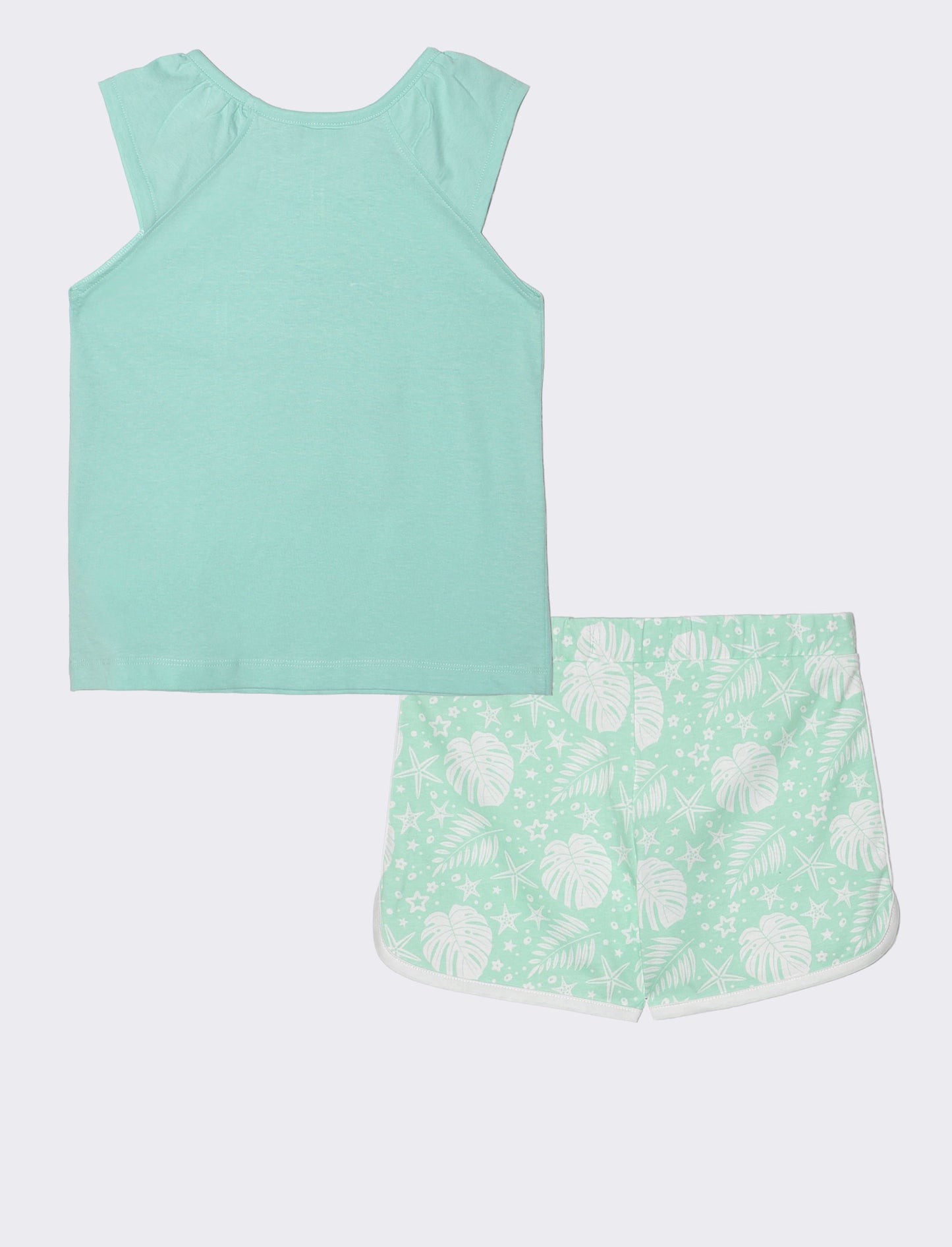 Set 2 pack canotta e shorts estivi bambina - Verde acqua