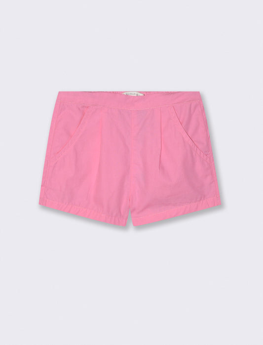 Basic poplin shorts with pockets - Pink