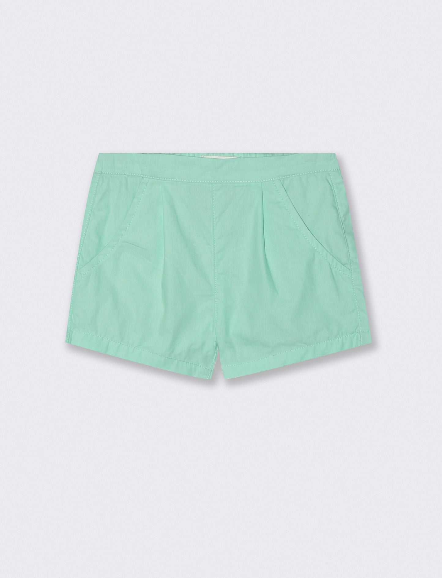Basic poplin shorts with pockets - Green