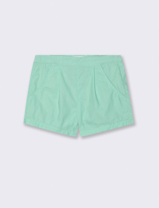 Basic poplin shorts with pockets - Green