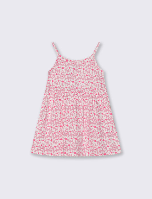 Vestitino a bretelline in cotone fresco - Rosa