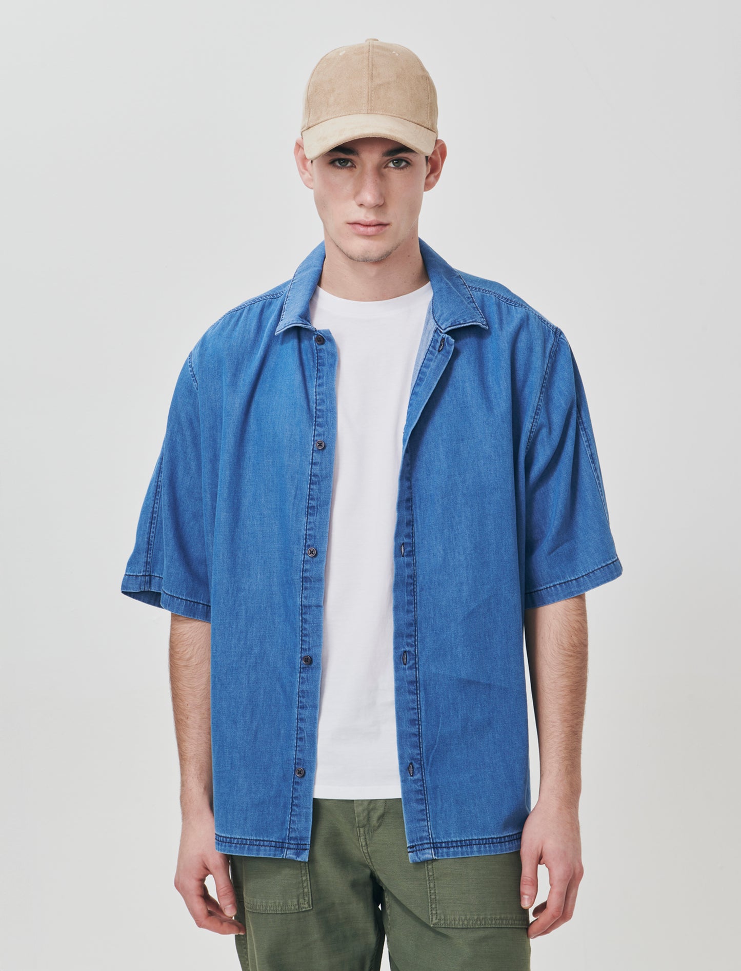 Camicia Boxy Fit in Denim Leggero - Denim