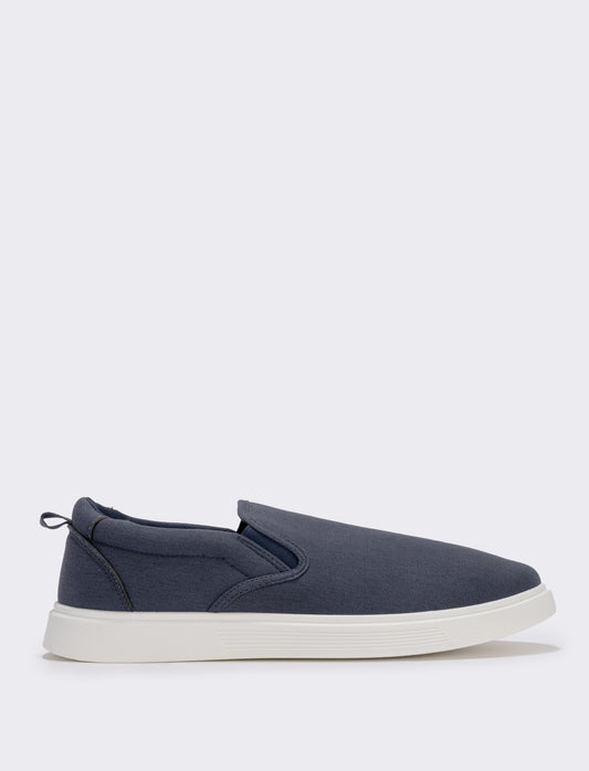 Slip-on da uomo in tela, due colori - Blu