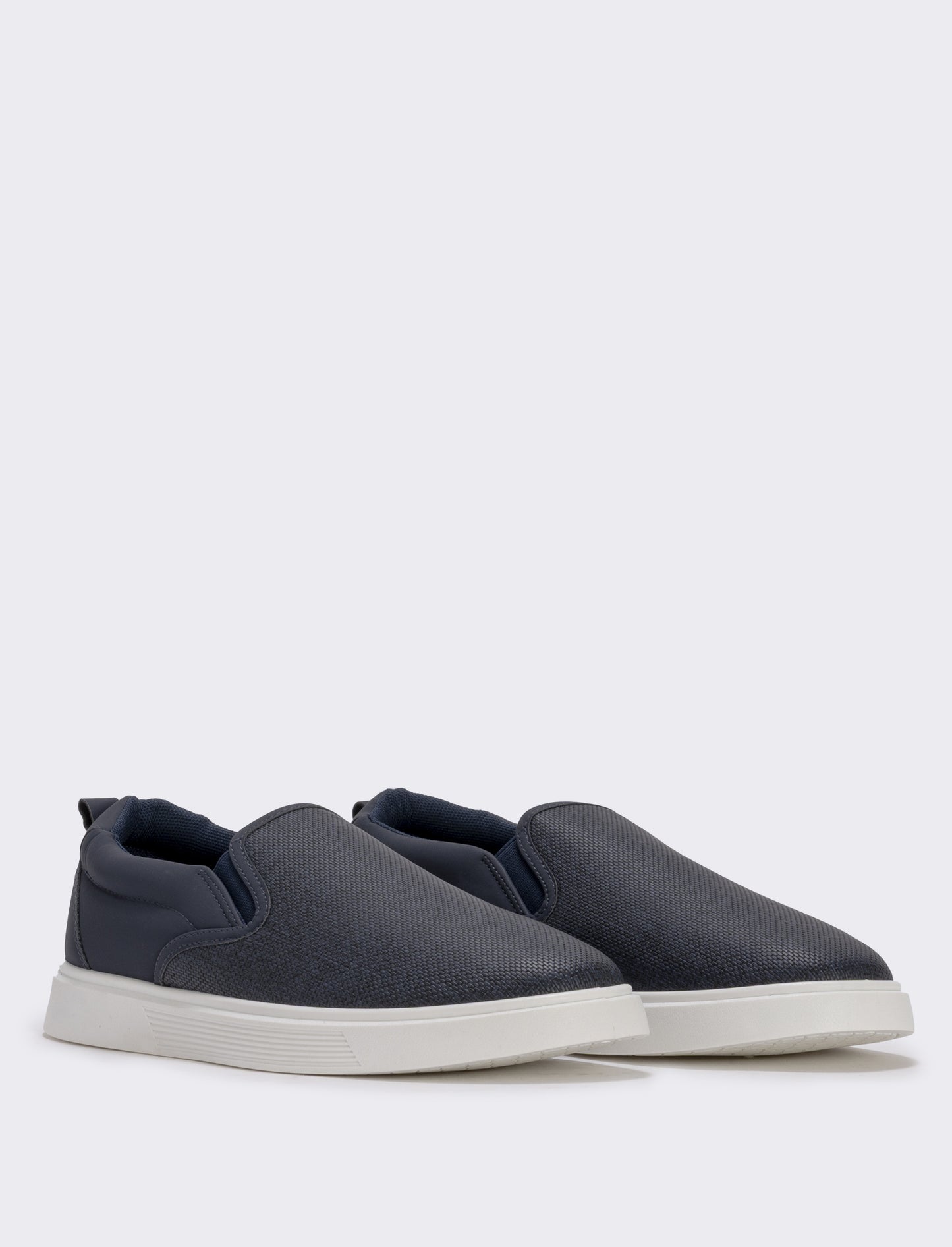 Men's blue polyurethane slip-ons - Blue