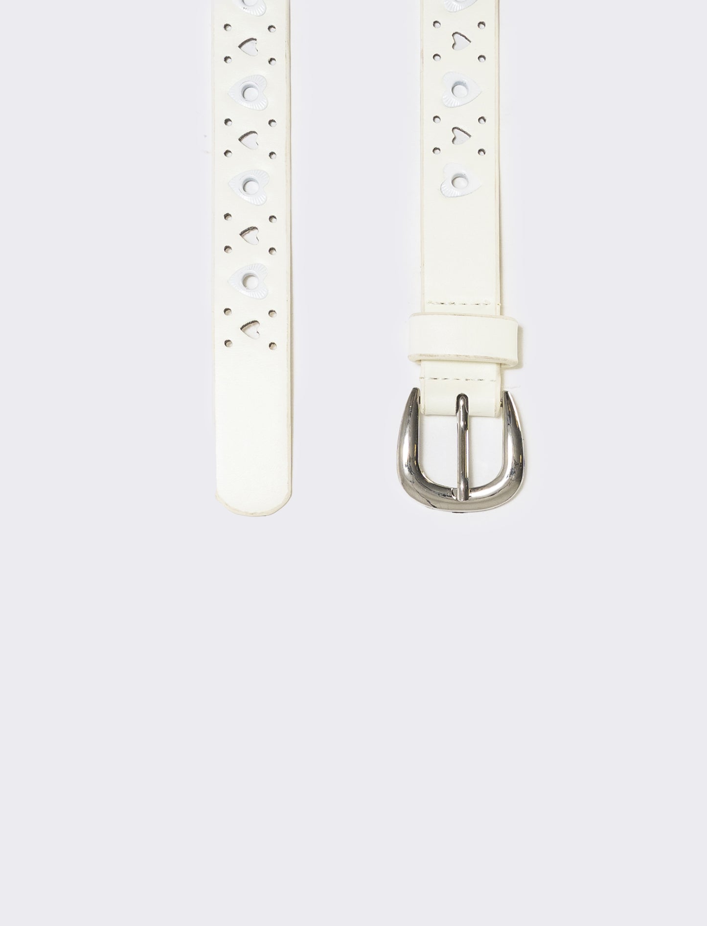 Belt with decorative heart-shaped loops - White