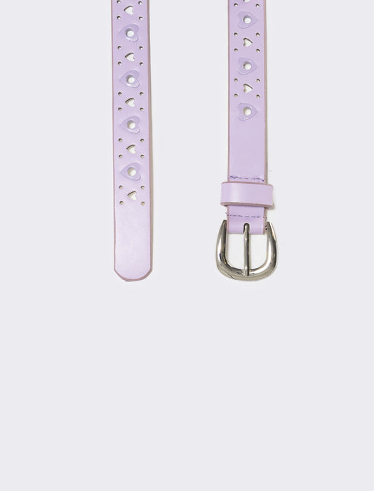 Belt with decorative heart-shaped loops - Purple