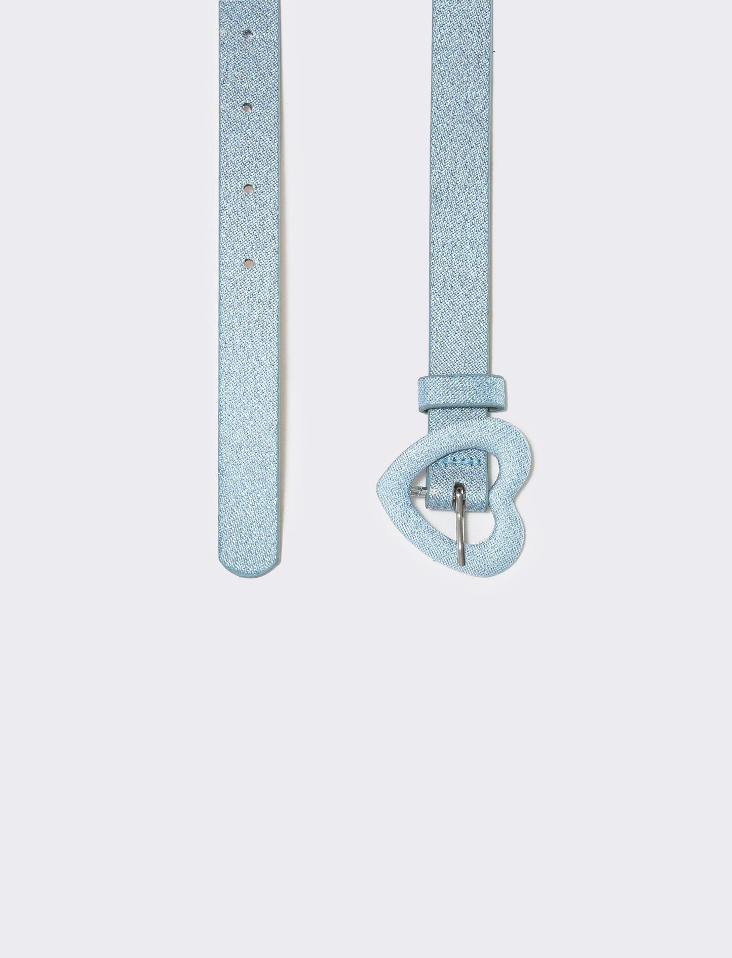 Lurex belt with heart buckle - Blue