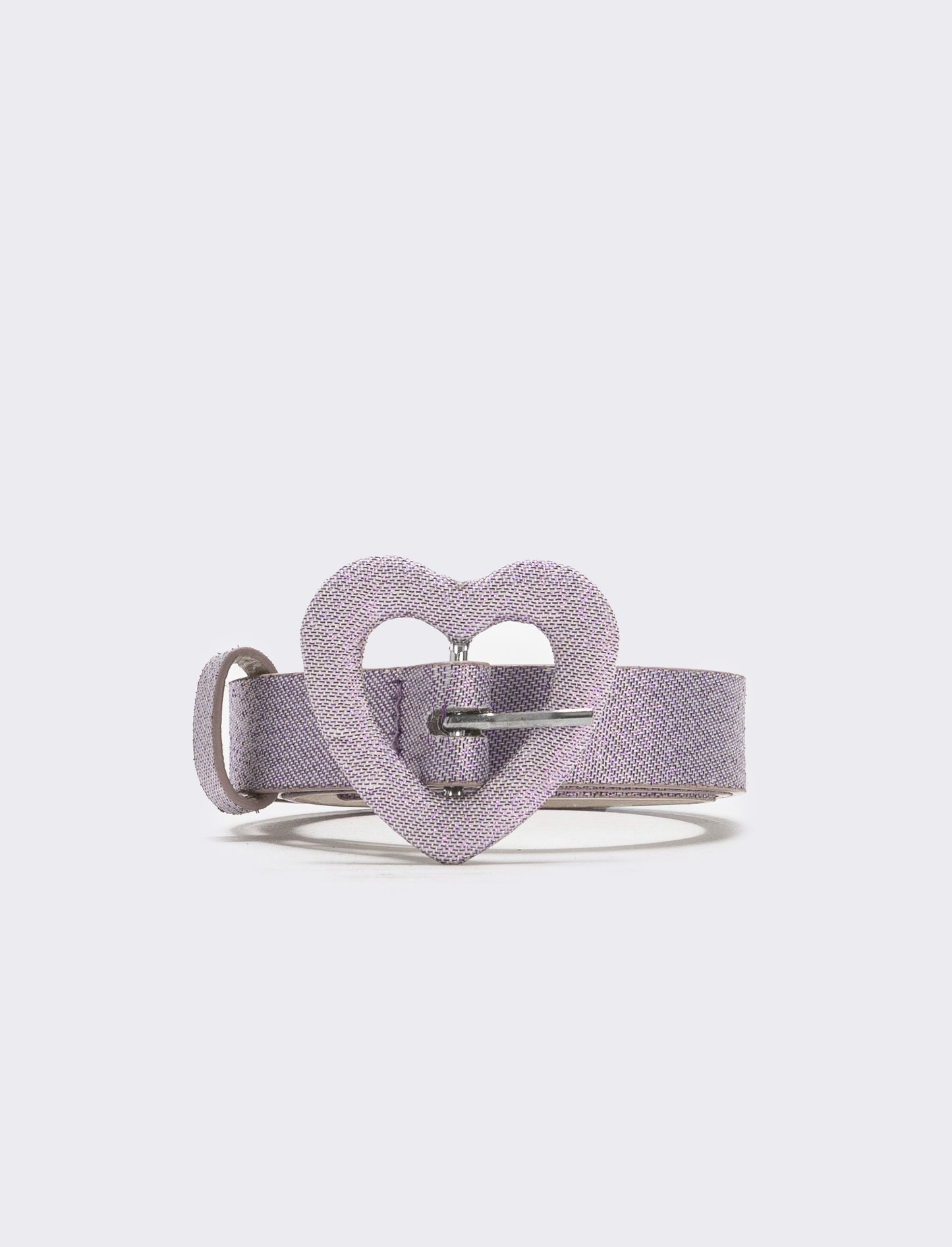Cintura lurex con fibbia a cuore - Lilla