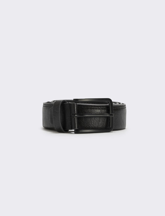 Smooth belt for men, elegant and versatile - Black