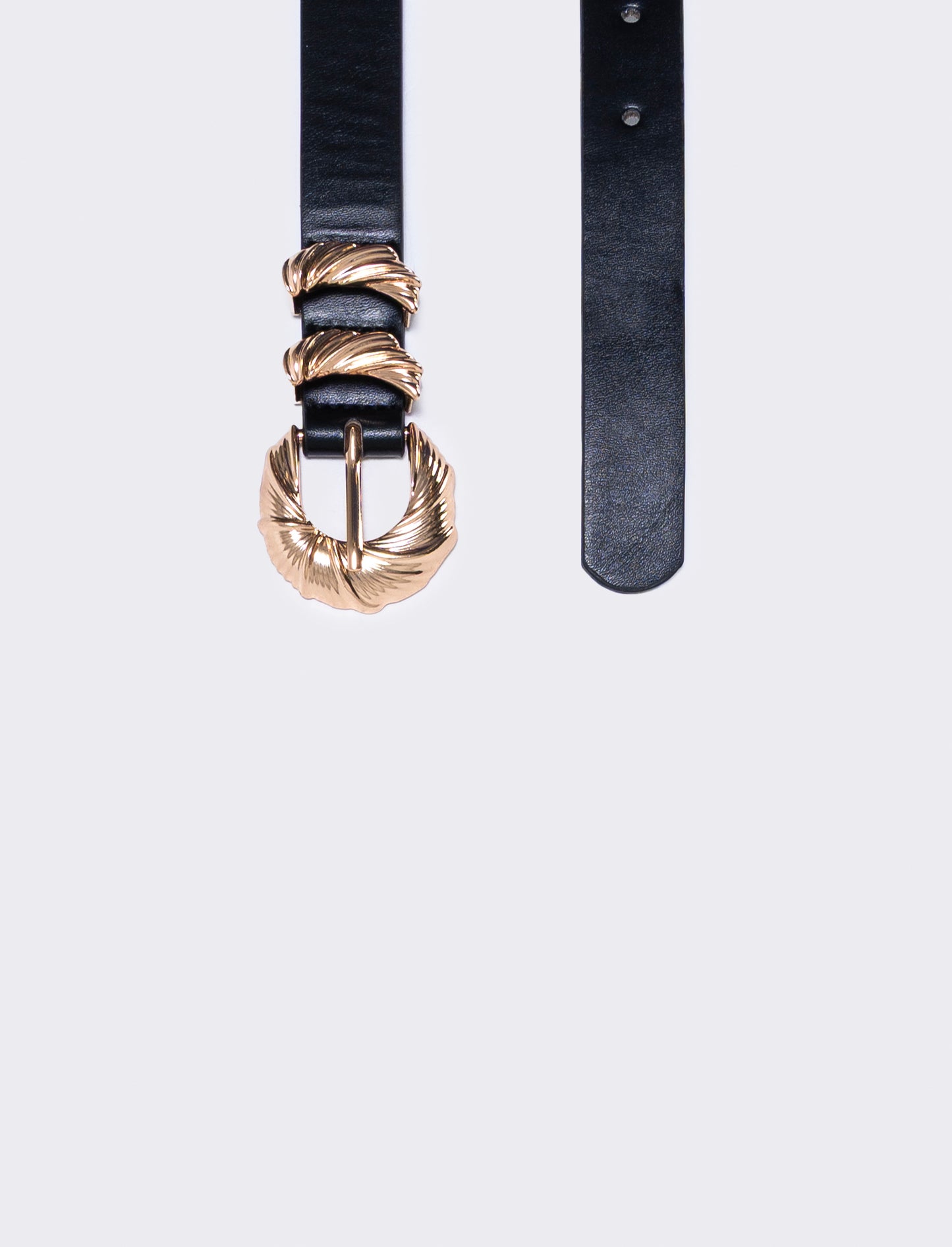 Double metal loop belt - Black
