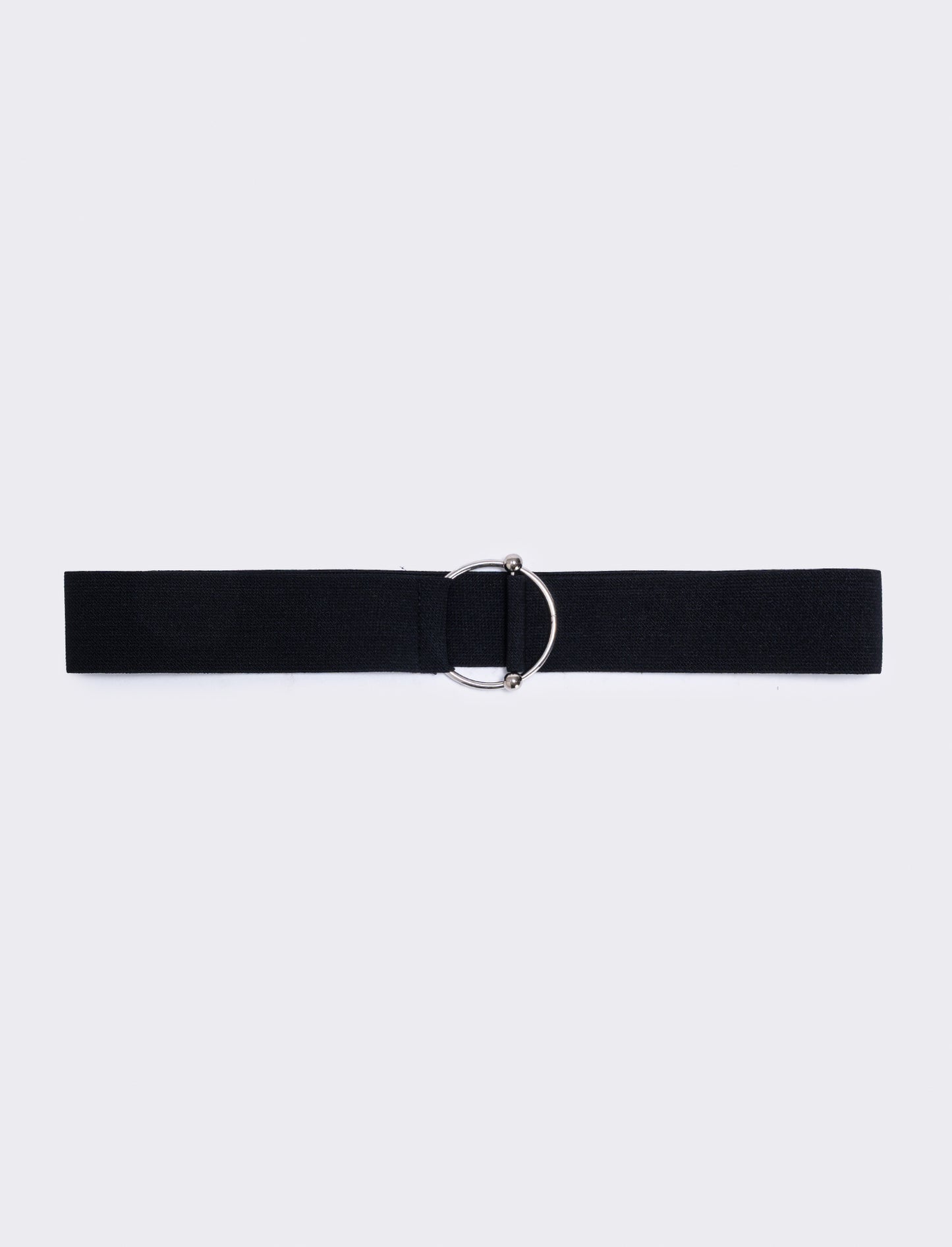 Cintura elastica fibbia rotonda - Nero-argento