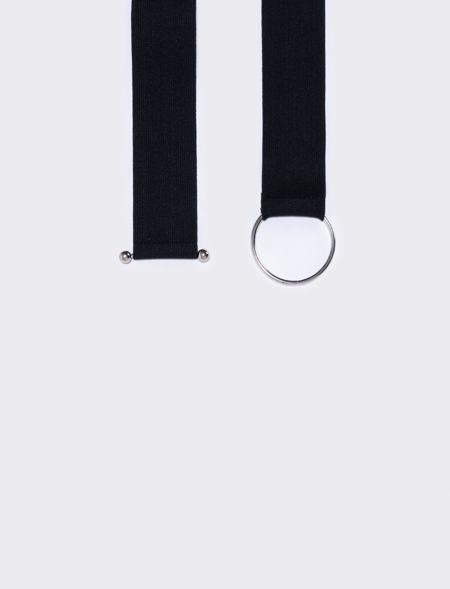 Cintura elastica fibbia rotonda - Nero-argento