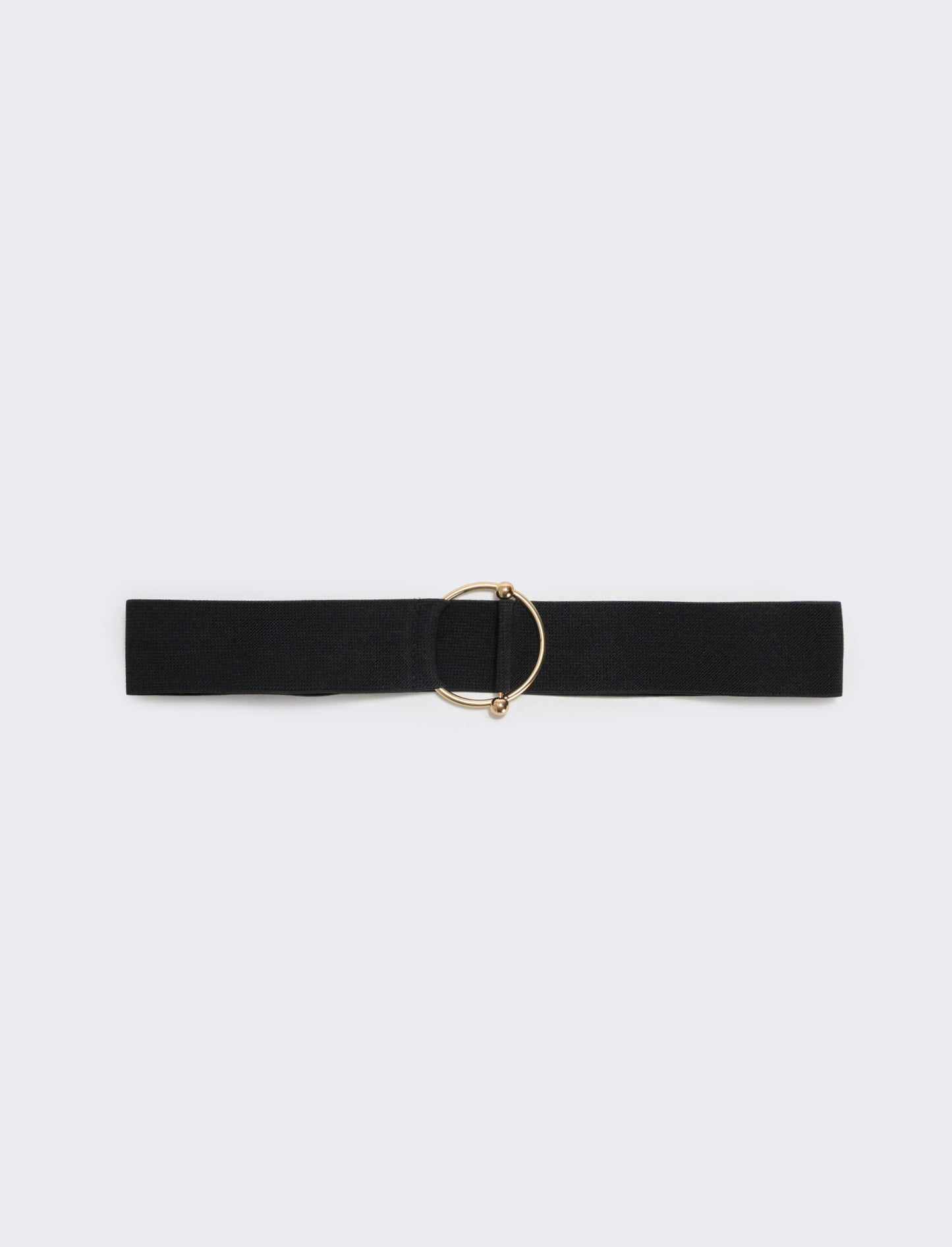 Elastic belt with round buckle - Black