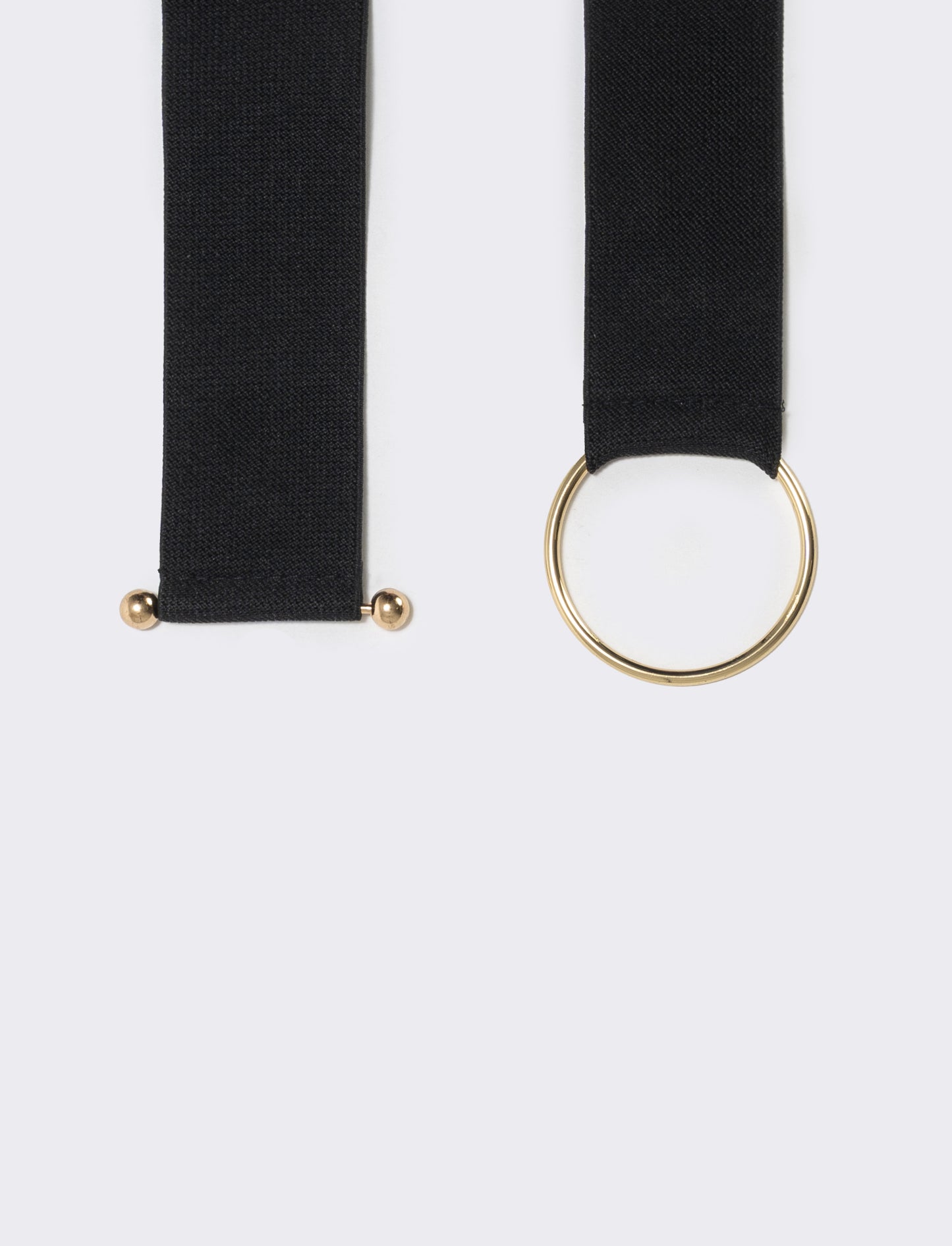 Elastic belt with round buckle - Black
