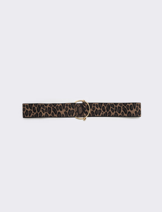Elastic belt with round buckle - Animalier