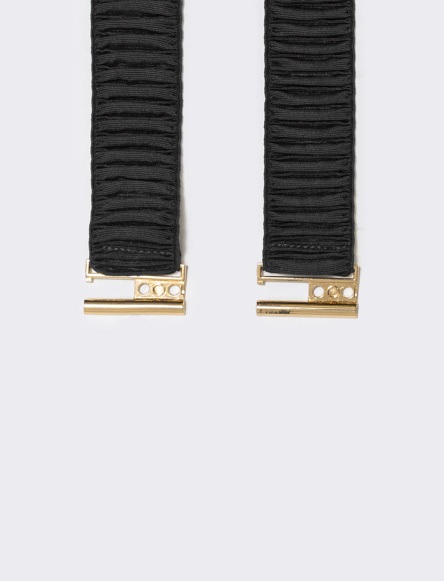 Thin Gathered Elastic Belt - Black