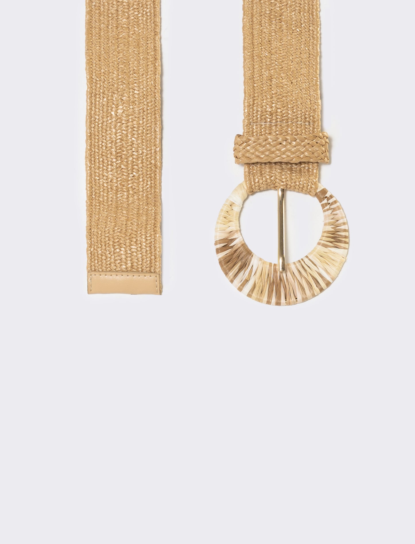 Elastic belt with straw buckle - 