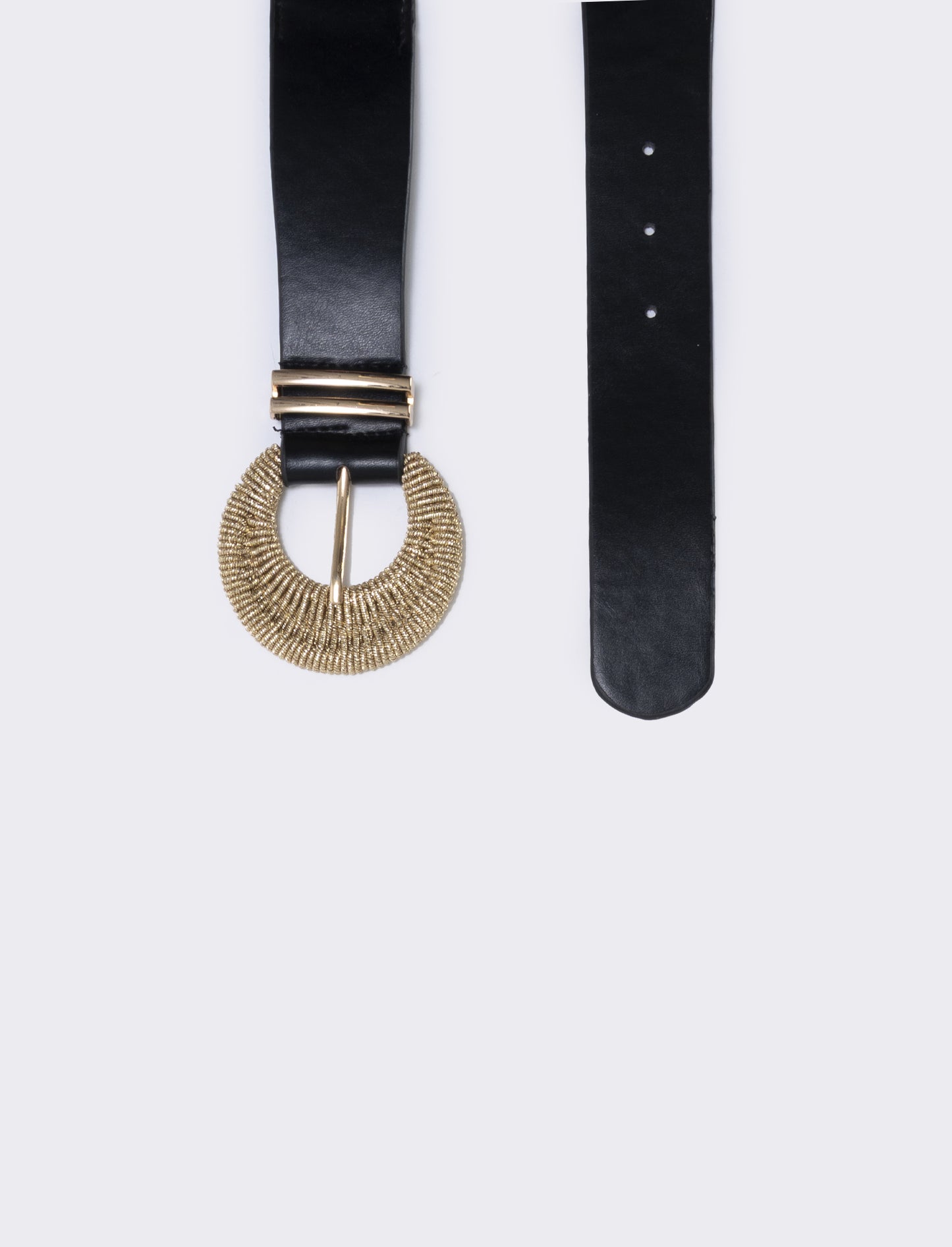 Elegant lurex buckle belt - Black