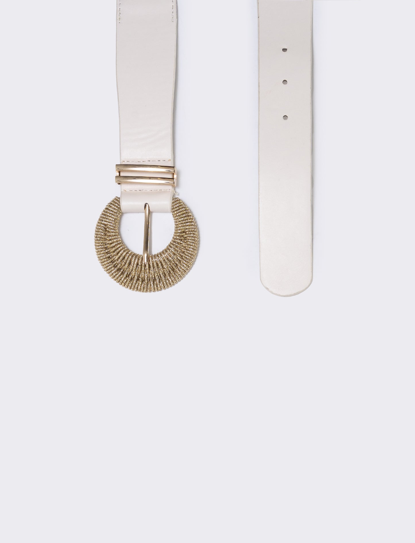 Elegant lurex buckle belt - Beige