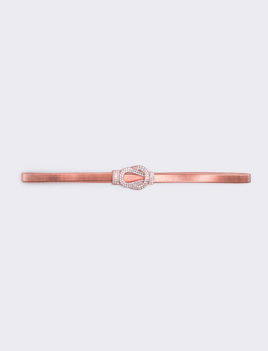 Cintura elastica con fibbia strass - Rosa