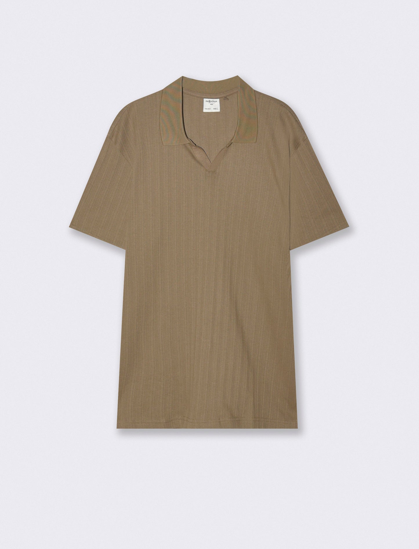 Short Sleeve Knit Effect Jacquard Polo - Green