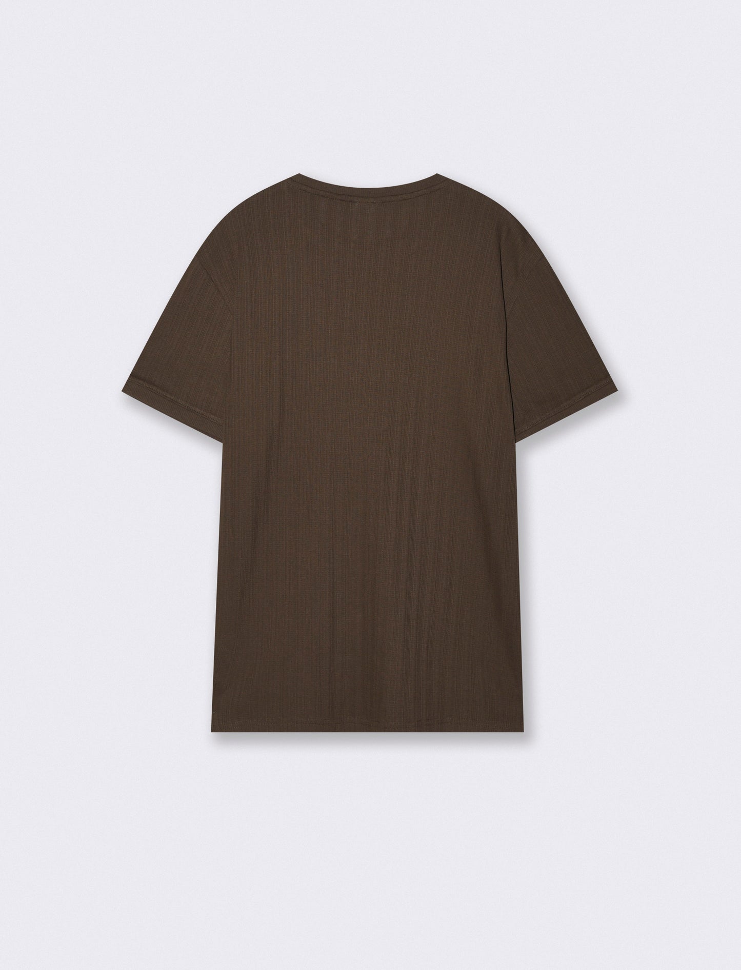 T-shirt girocollo jacquard effetto maglia - Moro