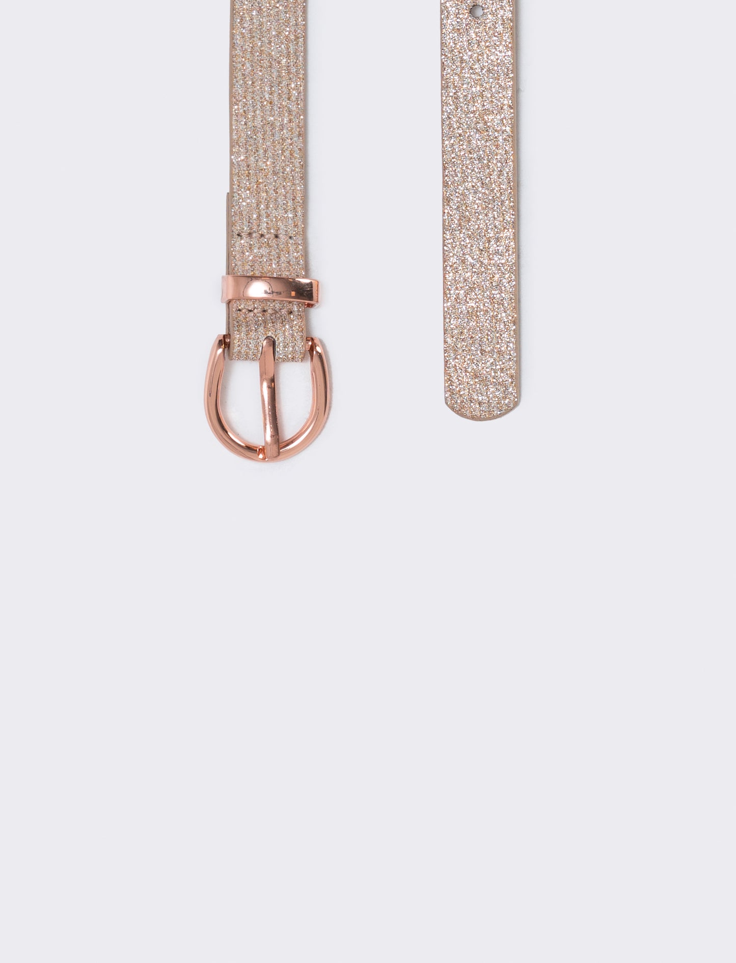 Cintura lurex con passante in metallo - Oro rosa