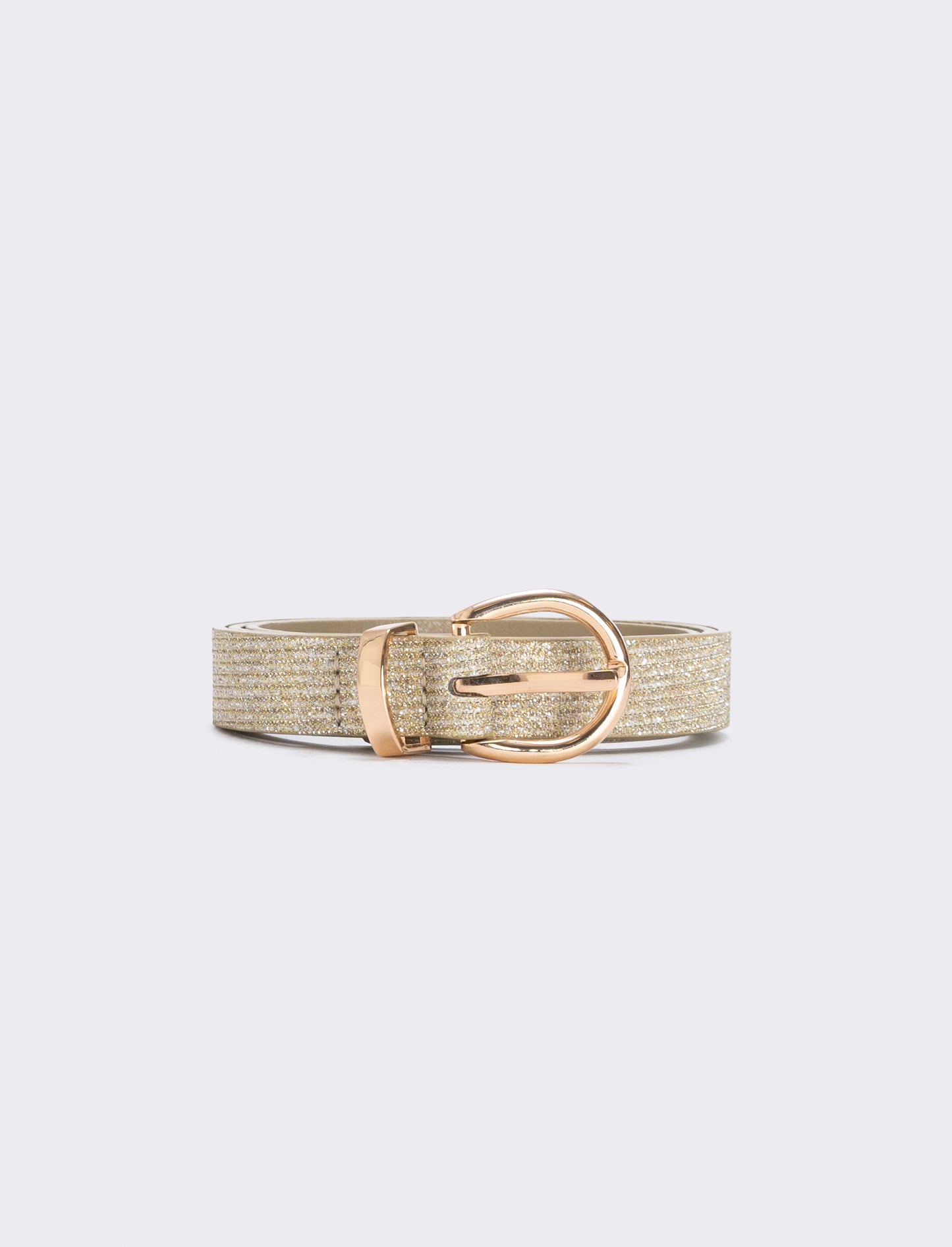 Cintura lurex con passante in metallo - Oro