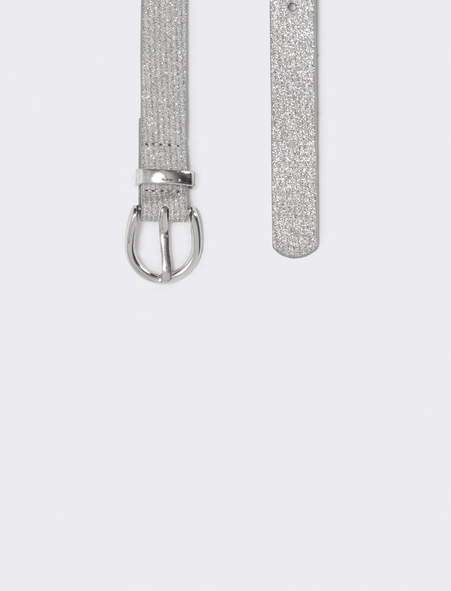Cintura lurex con passante in metallo - Argento