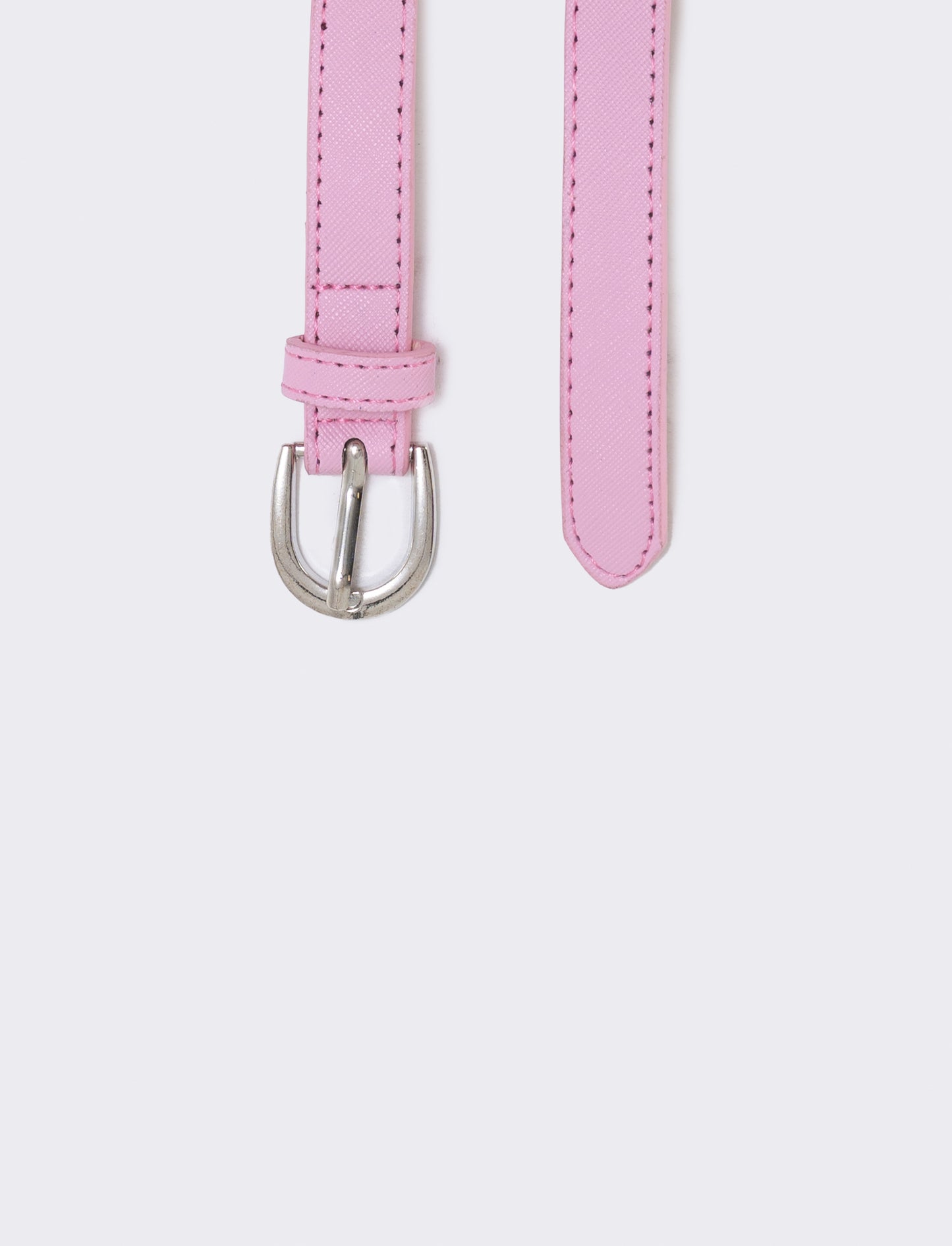 Cintura saffiano con fiorellini colorati - Rosa