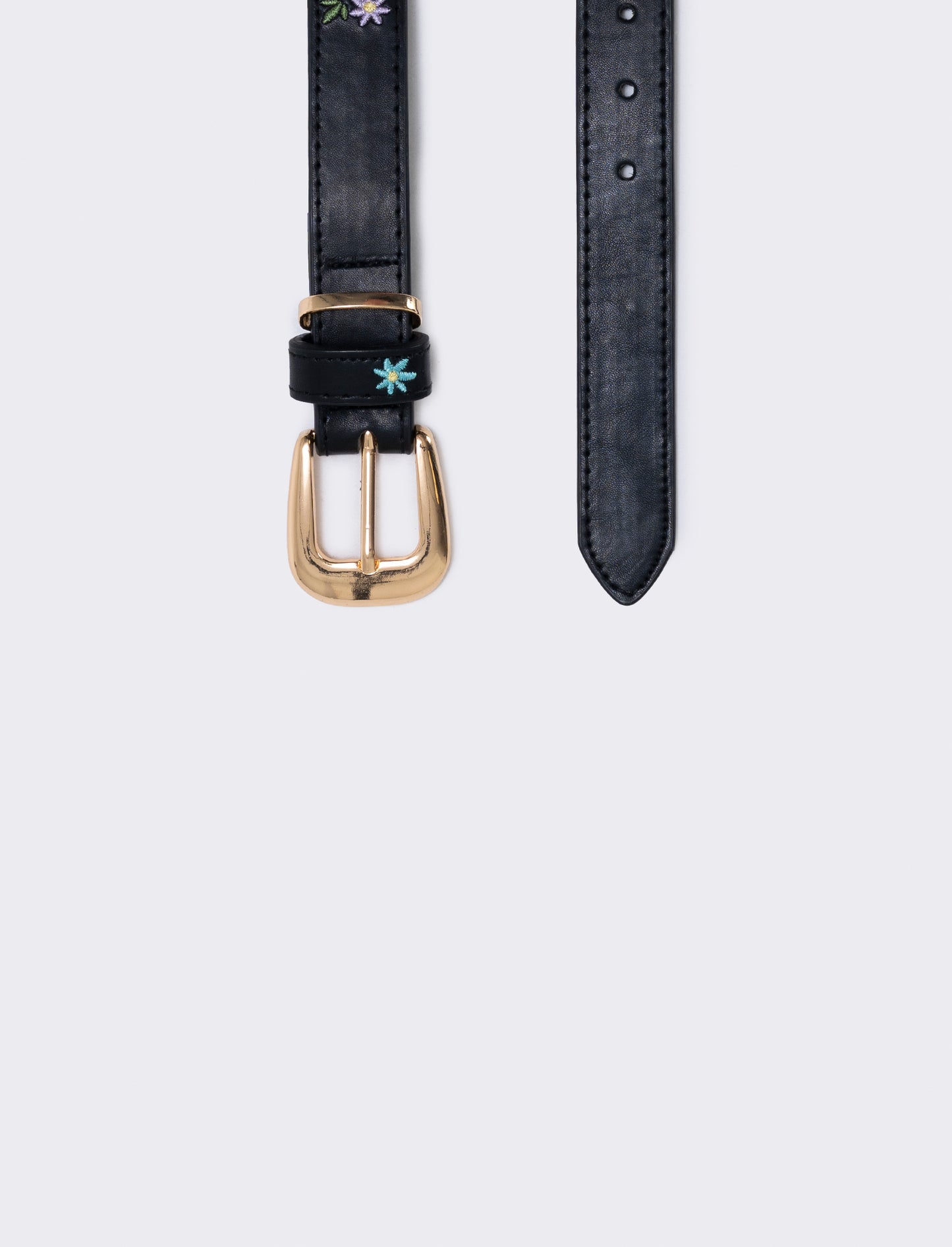 Cintura ricamata con fiorellini eleganti - Nero